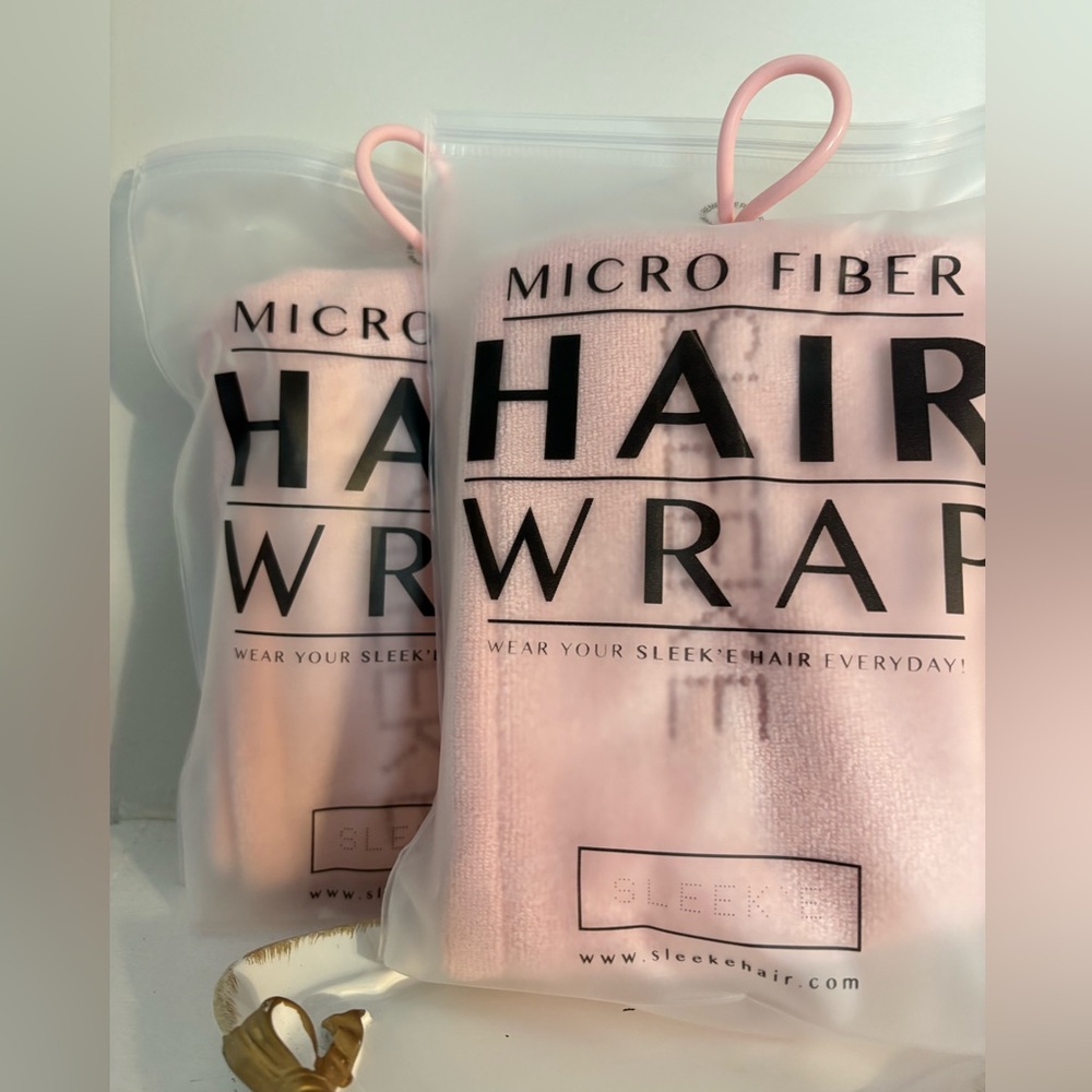 SLEEK’E Microfiber Hair Wraps/ turbines (2) in Soft Pink